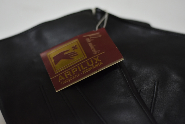 MANUSI DIN PIELE NATURALA PENTRU BARBATI - NEGRE - SURPLUS MILITAR ARMATA ROMANA - CA NOI