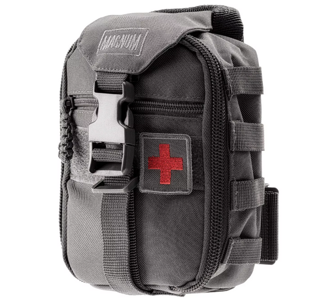 POUCH CU SISTEM MOLLE PENTRU TRUSA DE PRIM AJUTOR - 18x14x7 CM - Magnum - GRI
