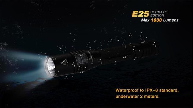 Flashlight Fenix E25 - Ultimate Edition, water resistant
