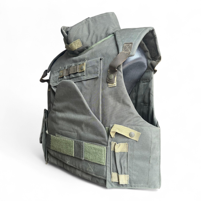 Vesta antiglont cu guler si buzunare laterale - Tip T-IV - Vintage - Surplus Militar Armata Romana - Verde Olive -In stare buna