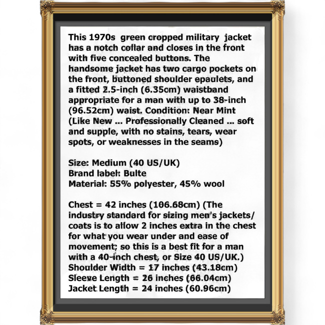 BLOUSON WITH BUTTON PLACKET - GREEN - BELGIAN MILITARY SURPLUS - LIKE NEW