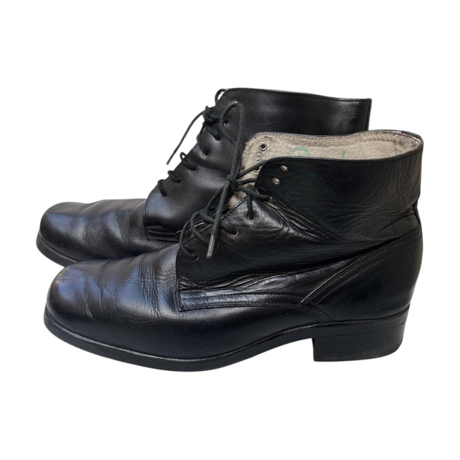 Ghete din piele cu siret - Surplus Militar Armata Romana - Negre - In stare buna