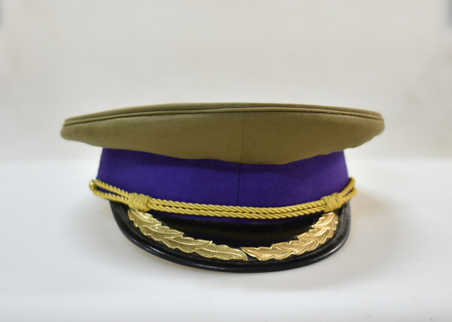 Cascheta de subofiteri - Intendenta - Model de ceremonie cu snur si broderie aurie - Surplus Militar Armata Romana - Mov/Verde OD - In stare buna