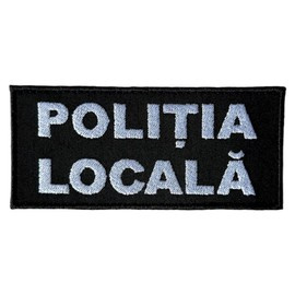 Emblema POLITIA LOCALA, cu aplicare tip Velcro (cu scai) - 11 x 5 cm