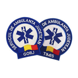 EMBLEMA AMBULANTA SAJ SPATE, CU APLICARE TERMICA - SATU MARE