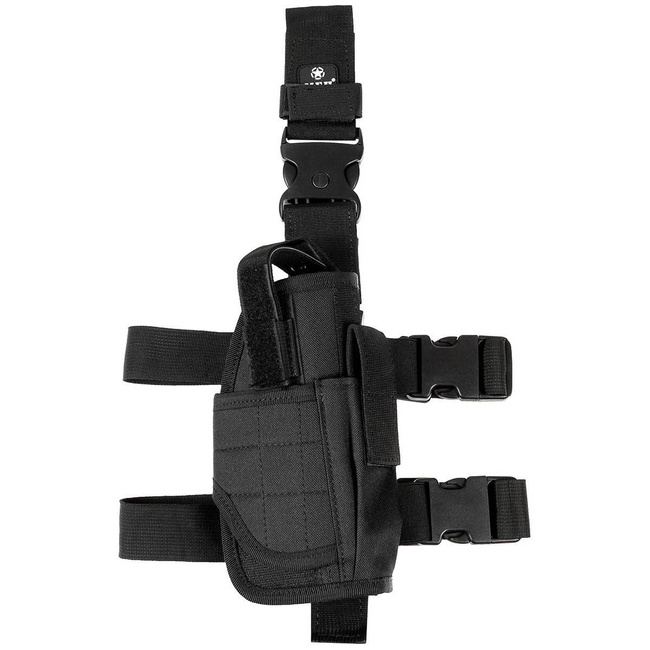 Holster pentru pistol, coapsa dreaptă, reglabil, negru
