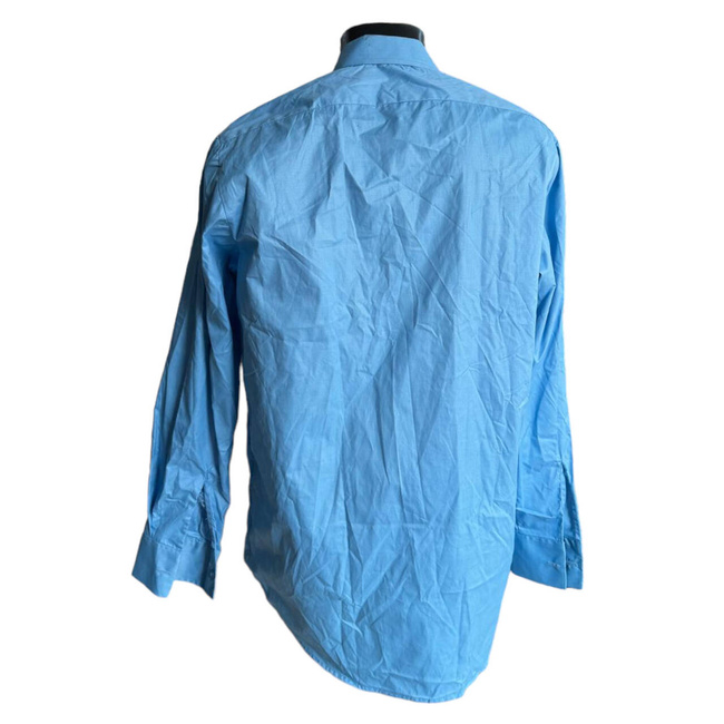 THIN SUMMER OFFICERS SHIRT - BLUE - MILITARY SURPLUS ROMANIAN ARMY - LIKE NEW