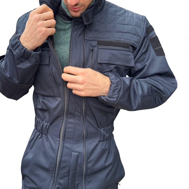 Combinezon Softshell De Iarna Pentru Jandarmi - Cu Ecuson JANDARMERIA si Emblema Tricolor - Bleumarin - Lecter Tactical