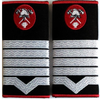 Grade maistru militar clasa I Pompieri ISU, IGSU, tesute pe suport textil din tercot lipit, cu semn de arma brodat