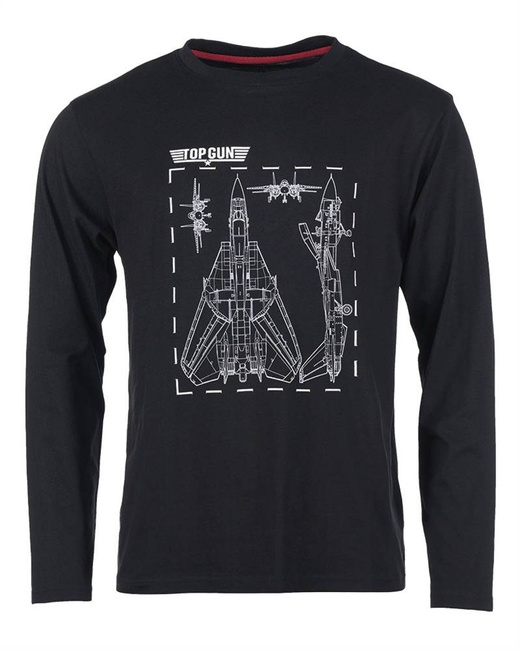 BLUZA CU MANECA LUNGA - TOP GUN - MIL-TEC - NEGRU