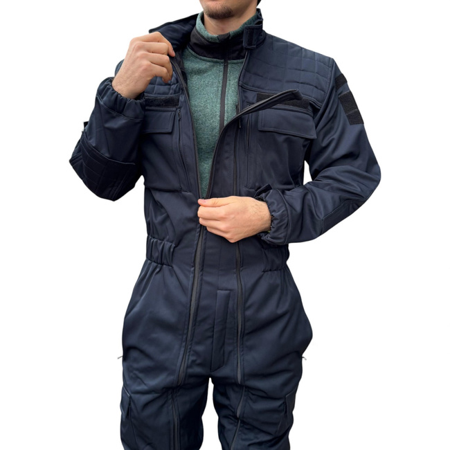Combinezon Softshell De Iarna Pentru Jandarmi - Cu Ecuson JANDARMERIA si Emblema Tricolor - Bleumarin - Lecter Tactical