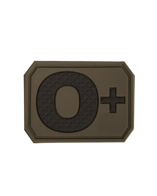 PATCH, EMBLEMĂ 3D CU GRUPA SANGUINĂ - Mil-Tec® - VERDE OD - O POZ
