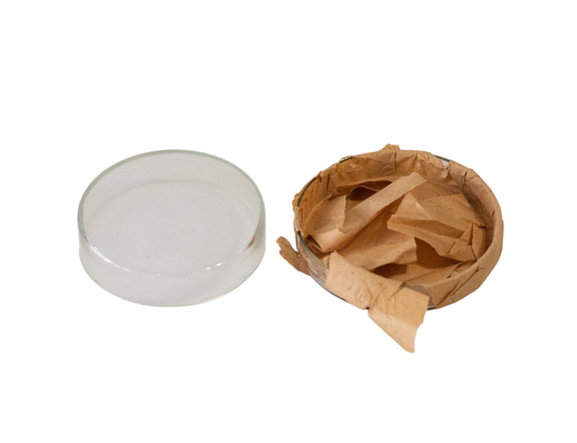 SET OF TWO GLASS PETRI DISHES, DIAMETER 15-16 CM - MILITARY SURPLUS FROM THE ROMANIAN ARMY - LIKE NEW