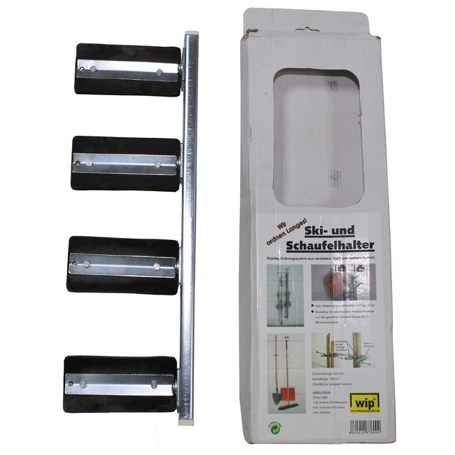 Ski and Shovel holder, "Wip", individual adjustable