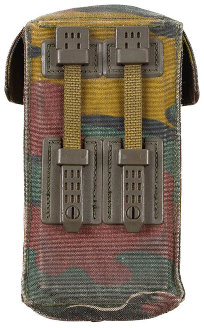Pouch dublu pentru munitie - Surplus Militar de la armata Belgiana - Camuflaj Jigsaw - Uzat