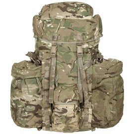 Rucsac Infantry Long cu buzunare laterale - Surplus Militar Armata Britanica - Camuflaj MTP - IRR - Uzat
