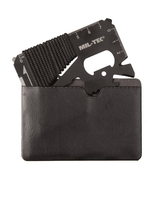 CARD DE SUPRAVIETUIRE MULTIFUNCTIONAL - CU PARACORD SI HUSA - MIL-TEC - NEGRU