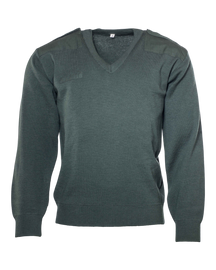 Pulover V-neck vintage - Surplus militar de la armata olandeza - Verde - Ca nou