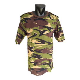 Tricou militar cu guler la baza gatului si epoleti - Surplus Militar Armata Romana - Camuflaj Mozaic de Padure - Ca Nou