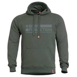 SWEATER WITH HOOD - "PHAETON - BORN FOR ACTION" - PENTAGON® - CAMO GREEN
