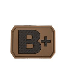 PATCH, EMBLEMA 3D CU GRUPA SANGUINA - Mil-Tec - COYOTE INCHIS - B POZ