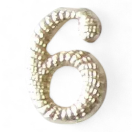 Numar metalic - 6 - Argintiu - Surplus Militar Armata Ungariei - Ca nou