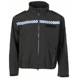 JACHETA BRITANICA SOFT SHELL "POLICE" - ANTIVANT - NEGRU - FOLOSIT