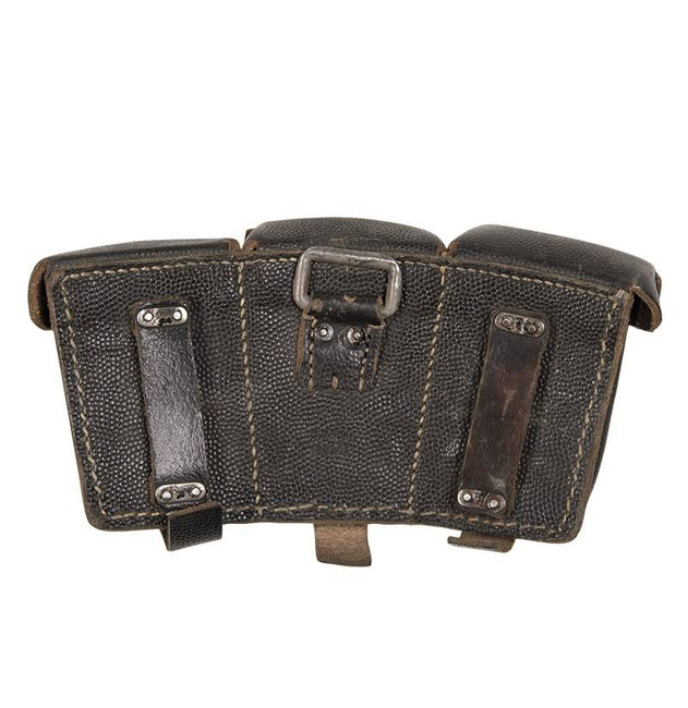 POUCH TRIPLU PENTRU CARTUȘE - SURPLUS MILITAR GERMAN DIN AL DOILEA RĂZBOI MONDIAL - UZAT