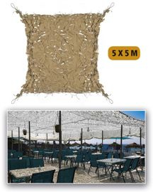 LEAF NETTING FOR SUN PROTECTION - RIP-STOP FABRIC - Mil-Tec - DESERT - 5 x 5 M