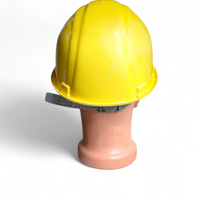 Protective Helmet with Adjustment and Ventilation System - Romanian Army Military Surplus - Yellow - In Good Condition