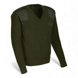M-Tramp V Neck Officer Pulover - Verde olive