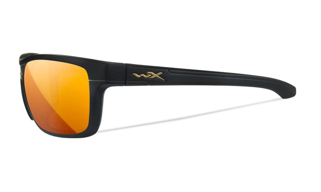 Wiley X Kingpin Ballistic Eyeshields - Black Matte Frame - Captivate Polarized Bronze Mirror