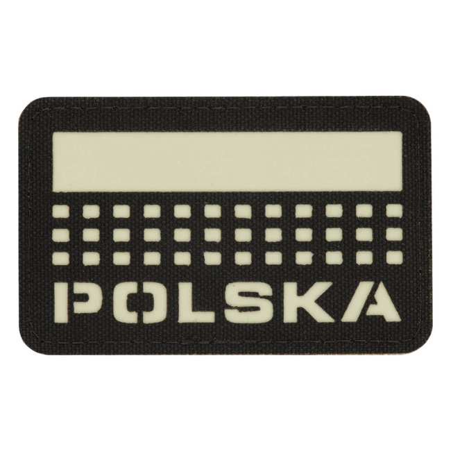 PATCH POLSKA (cu steag) - 50 x 80 mm - LASER CUT - NEGRU/GID - M-TAC