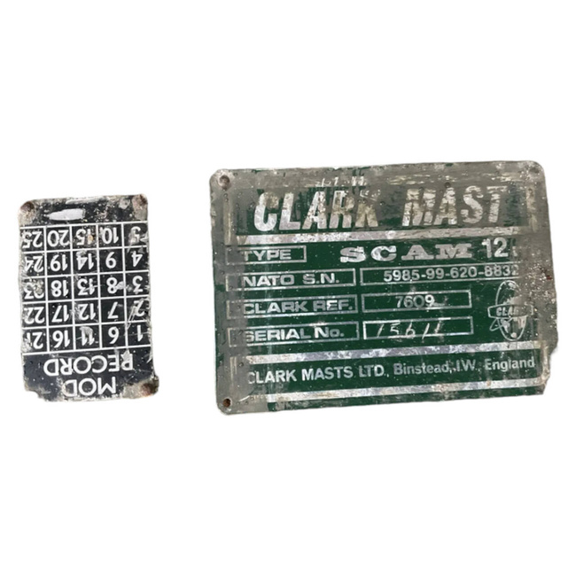 PNEUMATIC RADIO ANTENNA WITH MAST - 2.4 M LONG (CLOSED) - MILITARY SURPLUS BRITISH ARMY - IN GOOD CONDITION