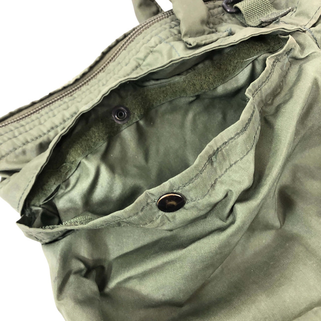 GEANTA VINTAGE PENTRU CASCA SI ECHIPAMENT DE ZBOR - 50x50 CM - SURPLUS MILITAR ARMATA AMERICANA (USGI) - VERDE OD - UZATA