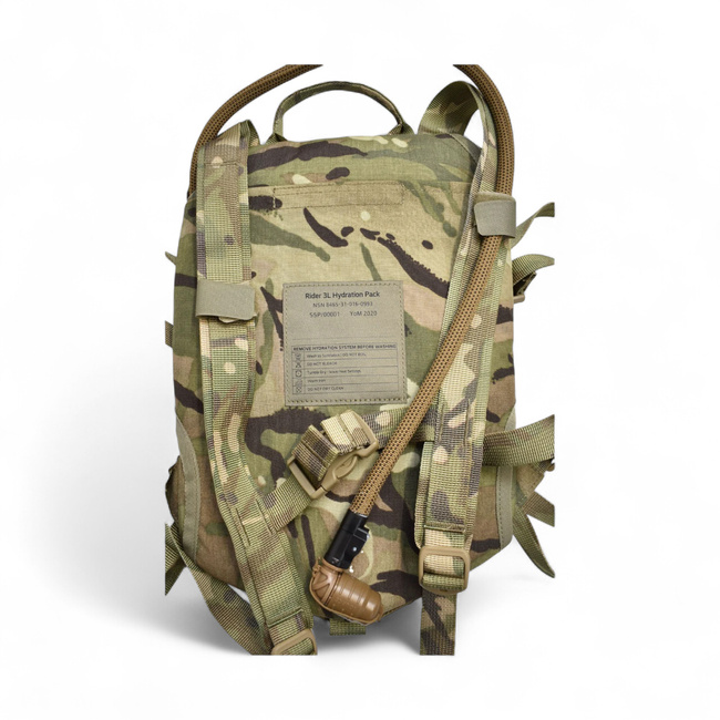 Rucsac de hidratare termoizolat -  Rider - rezervor TPU - Surplus Militar Armata Britanica UK - Camuflaj MTP - 3L - Uzat