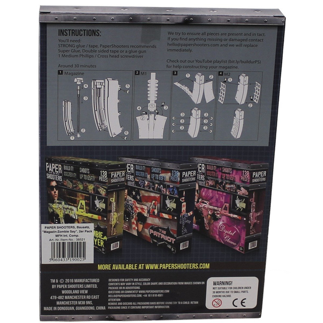 PAPER SHOOTERS, Kit, Magazine-Zombie-Say, 2 p/pack