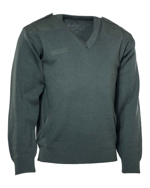 Pulover V-neck vintage - Surplus militar de la armata olandeza - Verde - Ca nou 