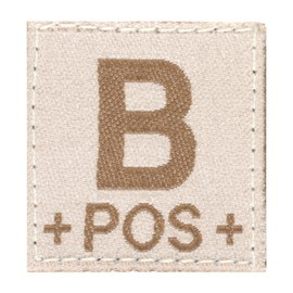 PATCH GRUPA SANGUINA - B POS - DESERT - CLAWGEAR