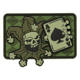 PATCH JOKER SKULL - 3D PVC - OLIVE - M-TAC