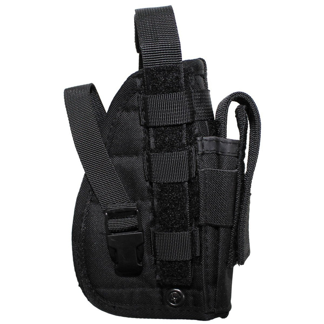 RIGHT-HANDED PISTOL HOLSTER - WITH MOLLE HOLDER FOR VEST - MFH® - BLACK