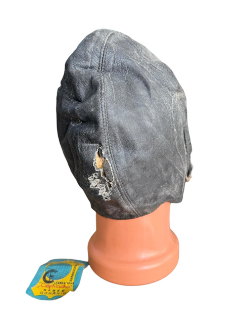 CASCA AVIATOR DIN PIELE - SURPLUS MILITAR ARMATA ROMANA - NEAGRA - UZATA