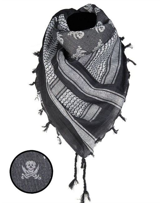 Shemagh scarf - white/black skull