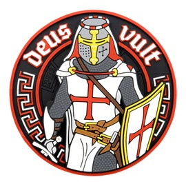 PATCH DEUS VULT 3D PVC - ALB/ROSU - M-TAC