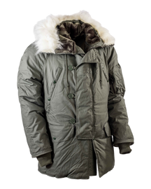 JACHETA PARKA N-3B ORIGINALA CU CAPTUSEALA DIN FLEECE - SURPLUS MILITAR ARMATA SUA - CA NOUA