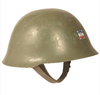 SERBIAN STEEL HELMET WITH LINER - OD - MILITARY SURPLUS - DECO