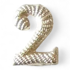 Numar metalic - 2 - Argintiu - Surplus Militar Armata Ungariei - Ca nou