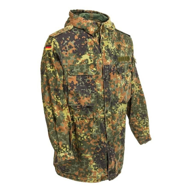 Parka Jacket - German Army (Bundeswehr) Military Surplus - Flecktarn Camouflage - Used