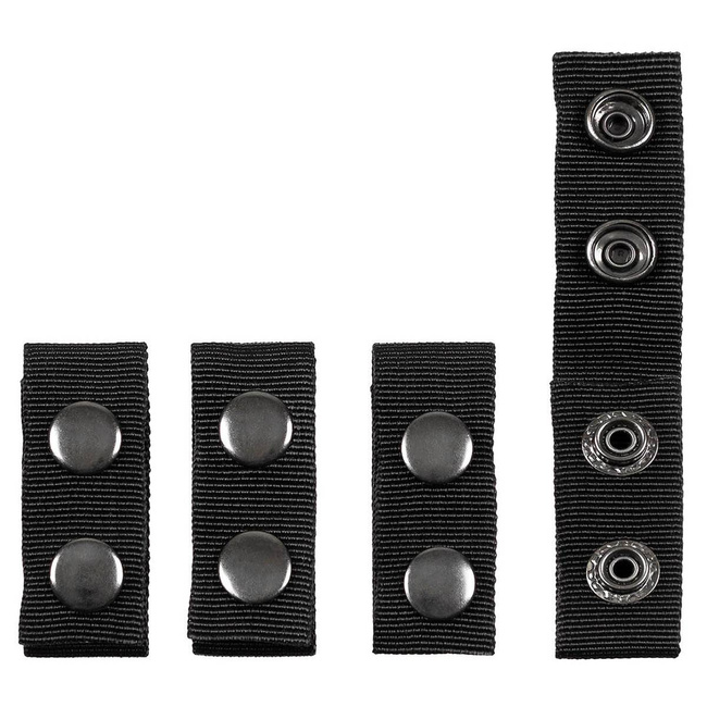 INELE DIN NAILON CU 2 CAPSE PENTRU CUREA, CENTURĂ - NEGRE - SET DE 4 BUCĂȚI - MFH®