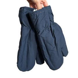 Manusi de protectie imblanite din material de foaie de cort, cu 3 degete - Surplus militar Armata Romana - Albastru inchis - In stare buna